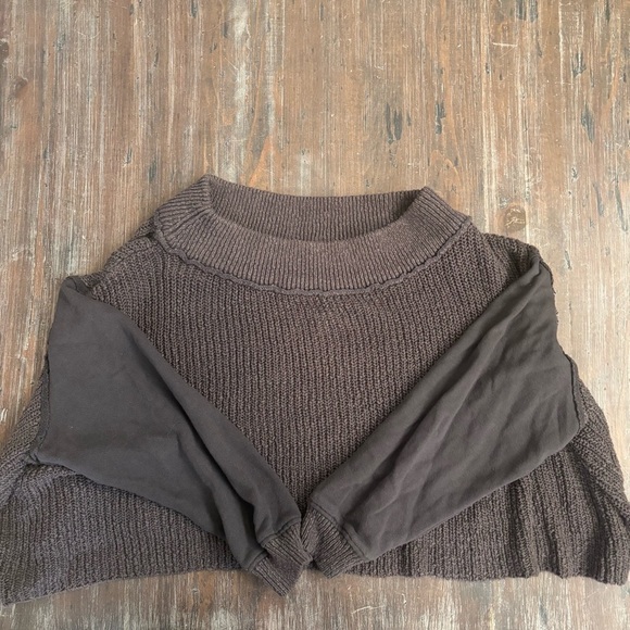 Free People Brown Off-the-Shoulder Sweater - Picture 1 of 10